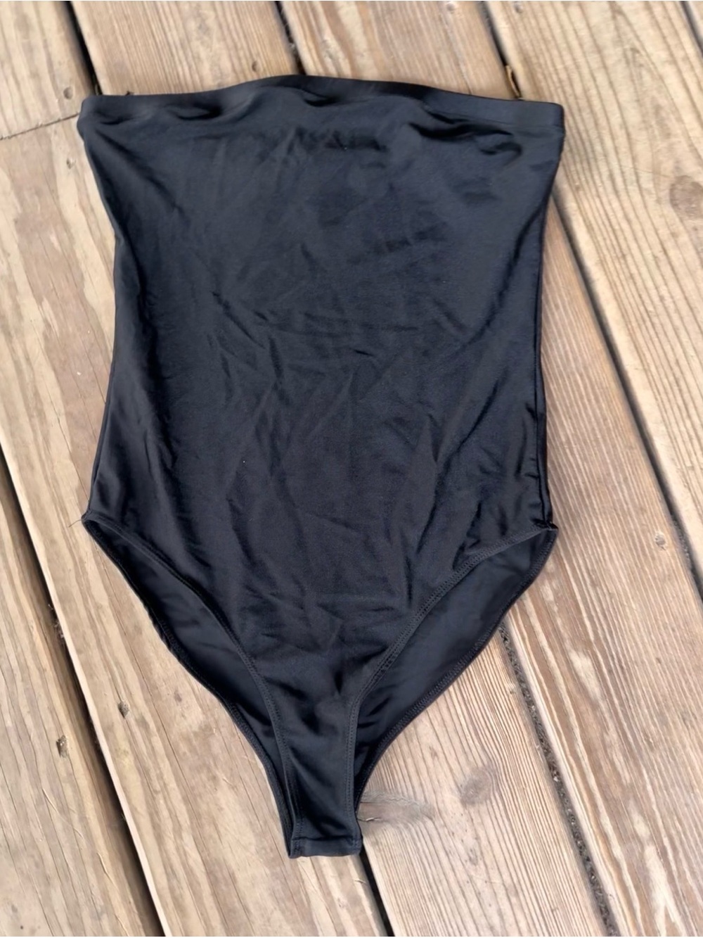 Forever 21 Black Strapless Bodysuit One-Piece